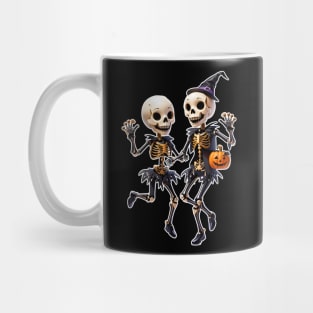 Skeletons love pumpkin Halloween Mug